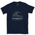 Spindrift, Spray Blown From a Wave's Crest design on a Navy Gildan Softstyle t-shirt
