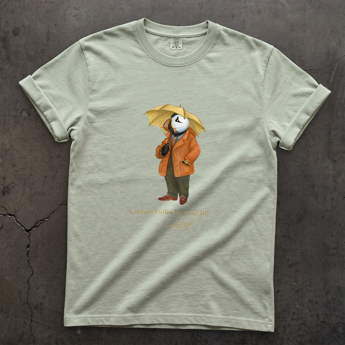 Captain Puffin The Spring Wanderer on a Bay Comfort Colors t-shirt