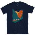 St Anton, Village Below the Lift Line design on a Navy Gildan Softstyle t-shirt