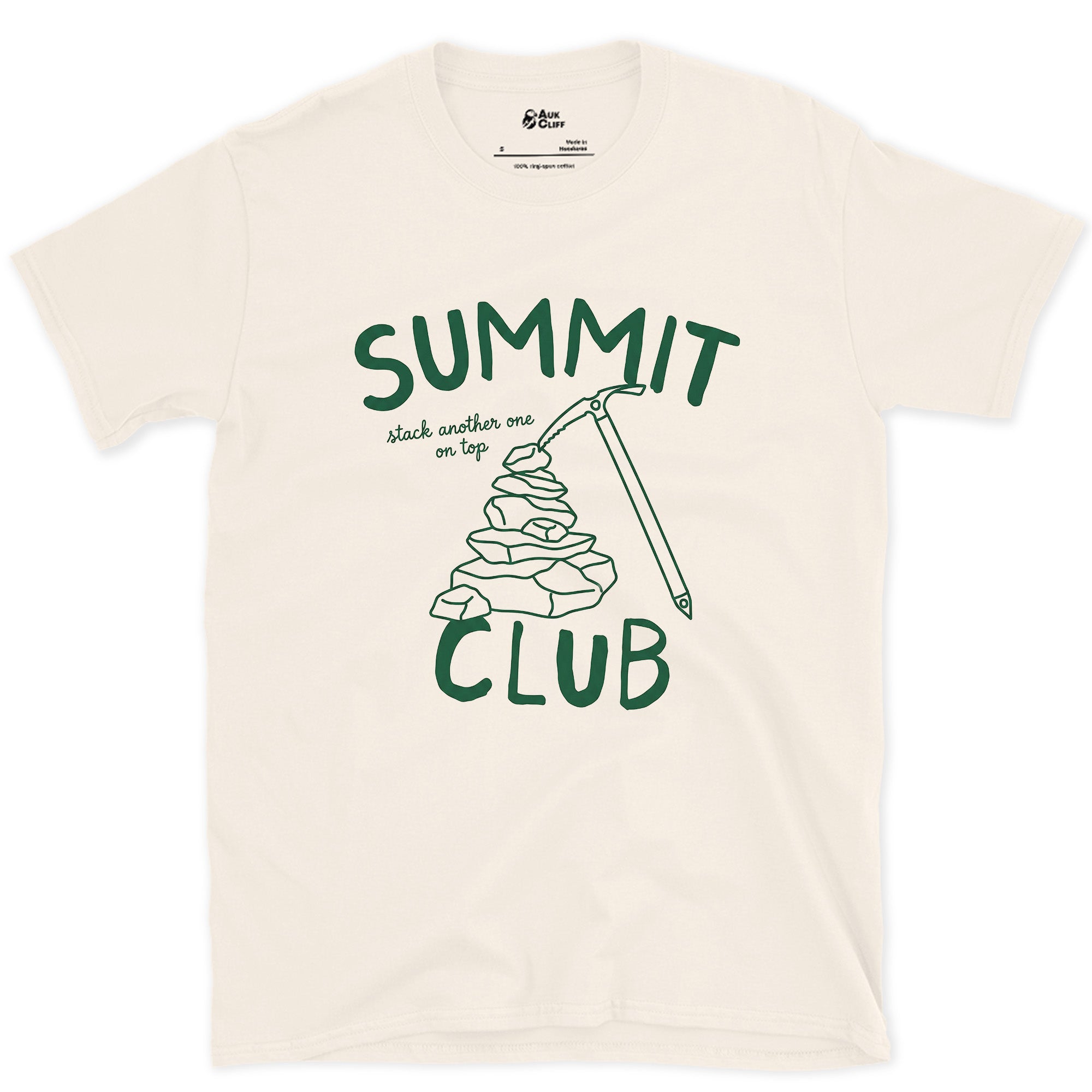 The Summit Club That Would Rather Be Out Than Branded design on a Natural Gildan Softstyle t-shirt