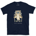 Not Packed Yet, Barn Owl Hiker design on a Navy Gildan Softstyle t-shirt
