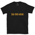 Marigold, Still Plays Outside on the Mountain design on a Black Gildan Softstyle t-shirt