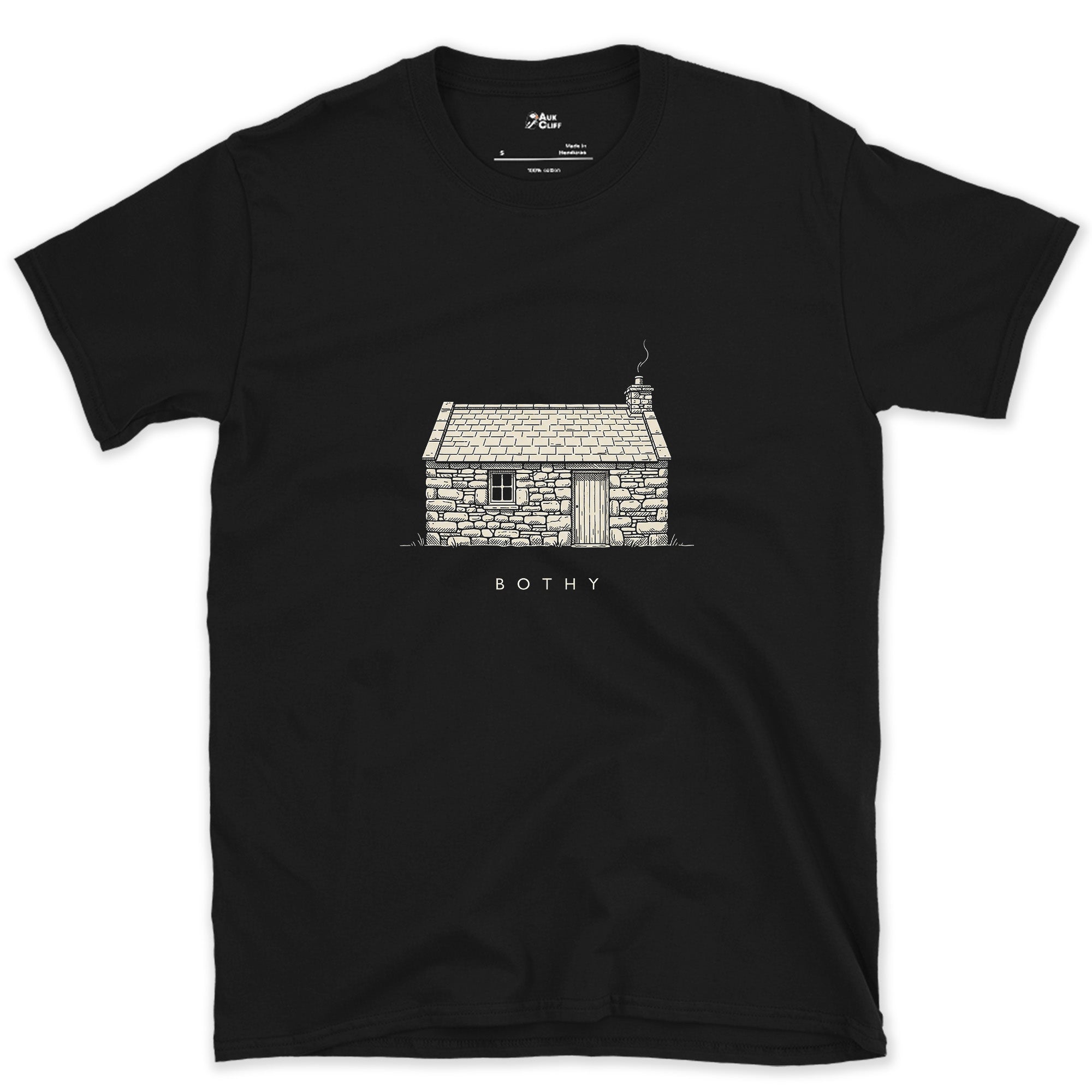 A Free Trail Shelter for Anyone Who Needs It design on a Black Gildan Softstyle t-shirt