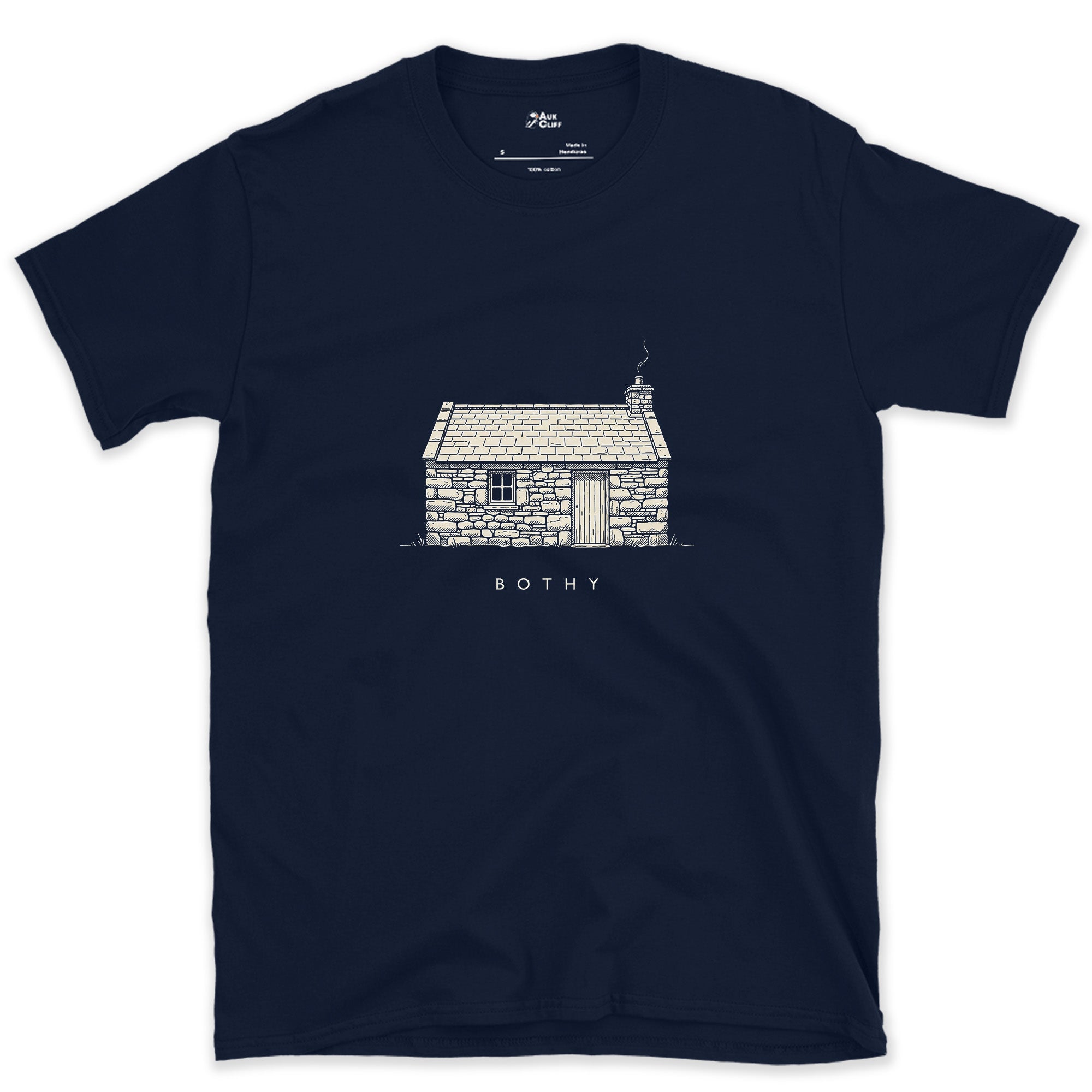A Free Trail Shelter for Anyone Who Needs It design on a Navy Gildan Softstyle t-shirt