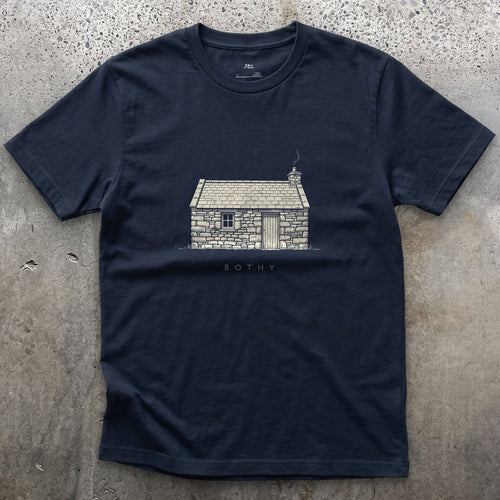A Free Trail Shelter for Anyone Who Needs It design on a Navy Gildan Softstyle t-shirt