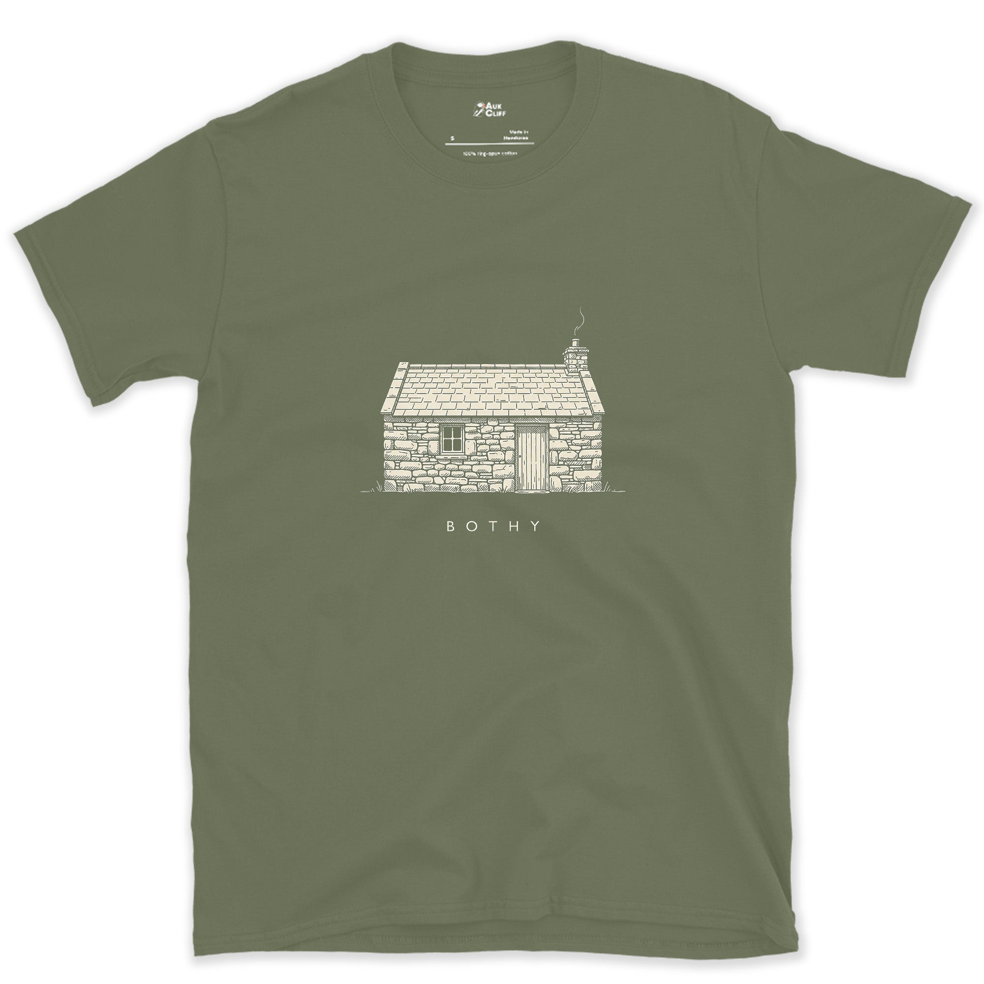 A Free Trail Shelter for Anyone Who Needs It design on a Military Green Gildan Softstyle t-shirt