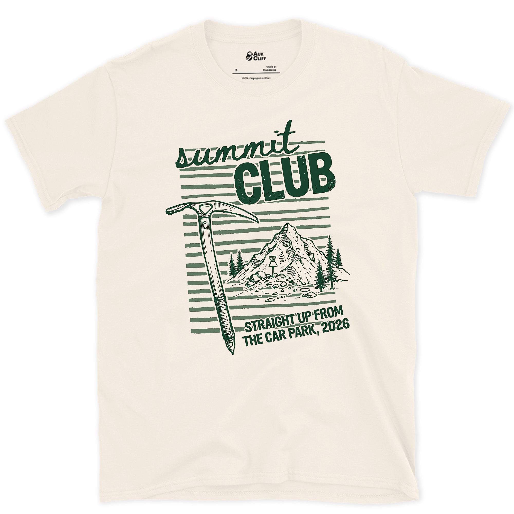 Summit Club, Straight Up From the Car Park design on a Natural Gildan Softstyle t-shirt
