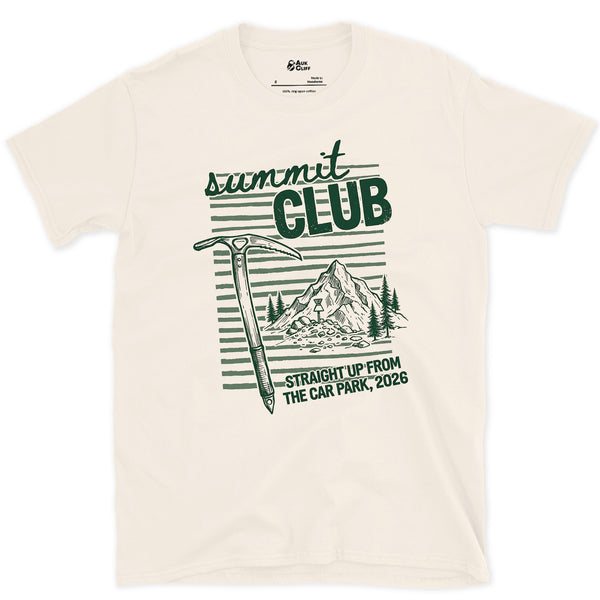 Summit Club, Straight Up From the Car Park design on a Natural Gildan Softstyle t-shirt