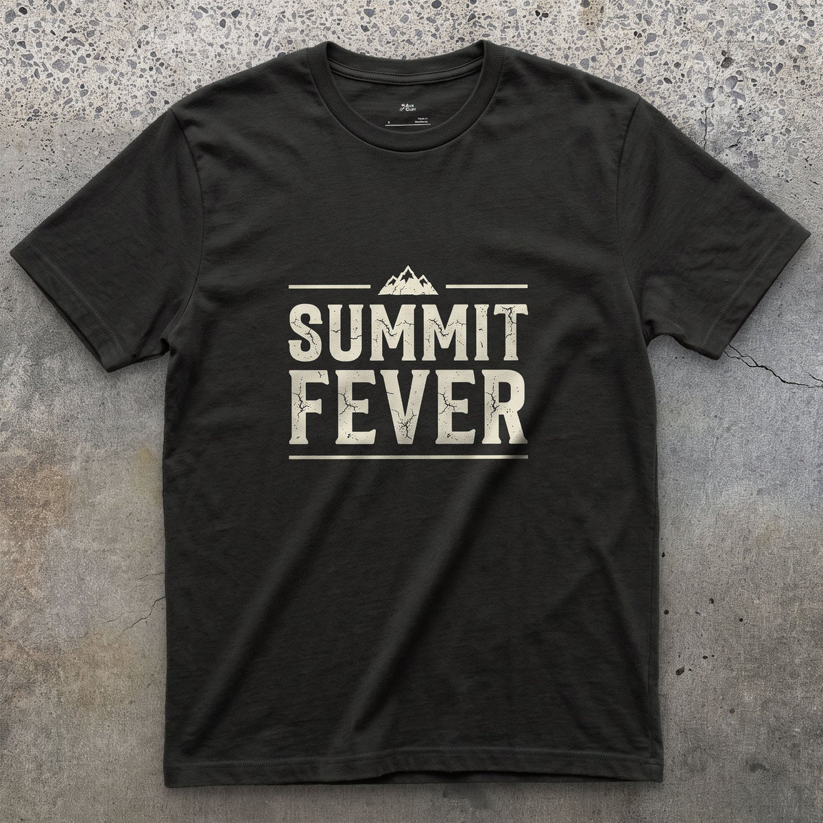 Summit Fever Ends at the Turnaround Point design on a Black Gildan Softstyle t-shirt