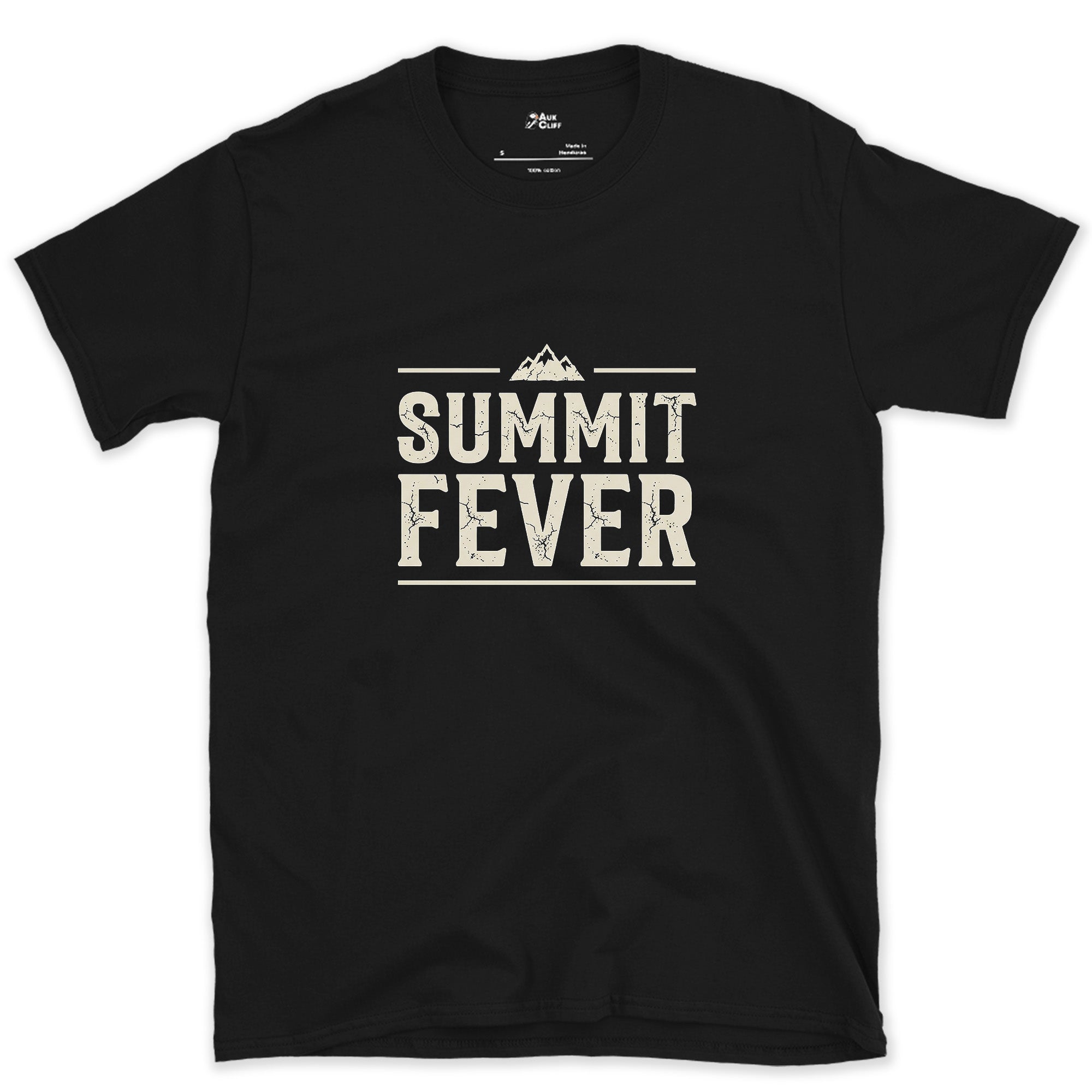 Summit Fever Ends at the Turnaround Point design on a Black Gildan Softstyle t-shirt