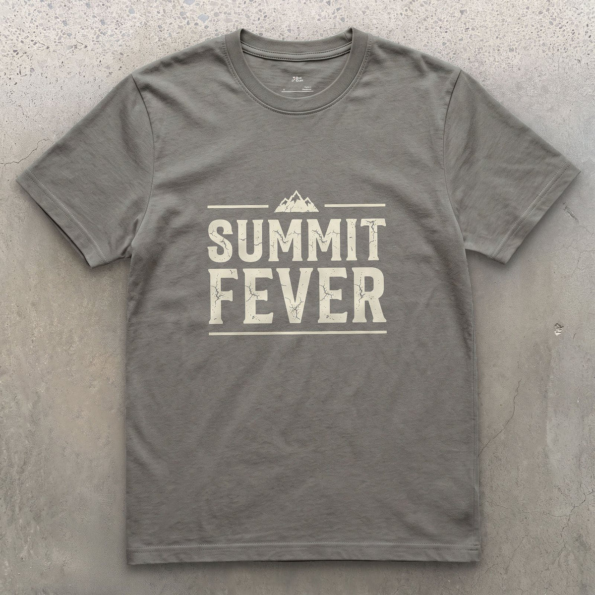 Summit Fever Ends at the Turnaround Point design on a Charcoal Gildan Softstyle t-shirt