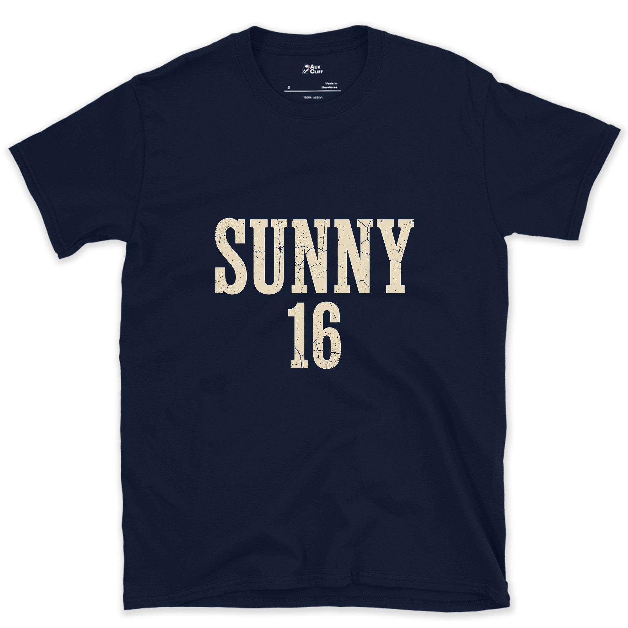 Sunny 16, the Exposure You Remember design on a Navy Gildan Softstyle t-shirt
