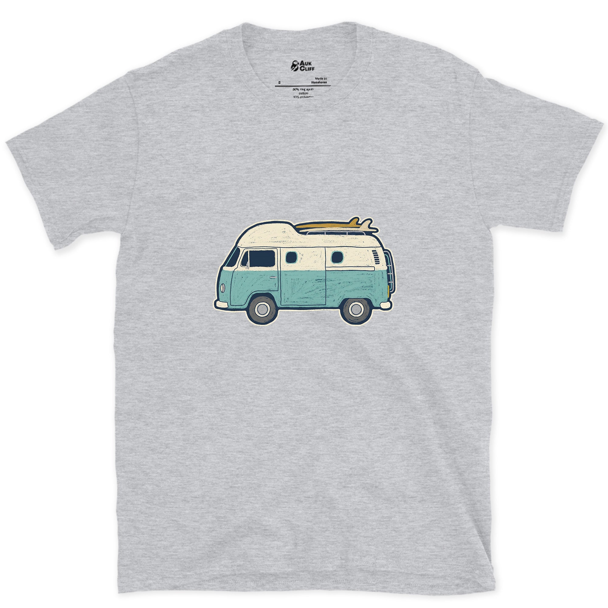 Teal and Cream, Nothing Else on the Van design on a Sport Grey Gildan Softstyle t-shirt