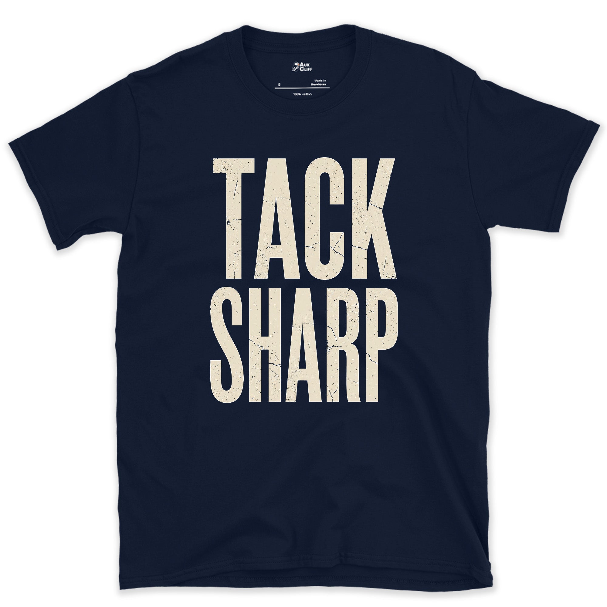 Tack Sharp, Every Photographer's Aim design on a Navy Gildan Softstyle t-shirt