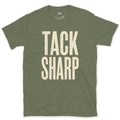 Tack Sharp, Every Photographer's Aim design on a Military Green Gildan Softstyle t-shirt