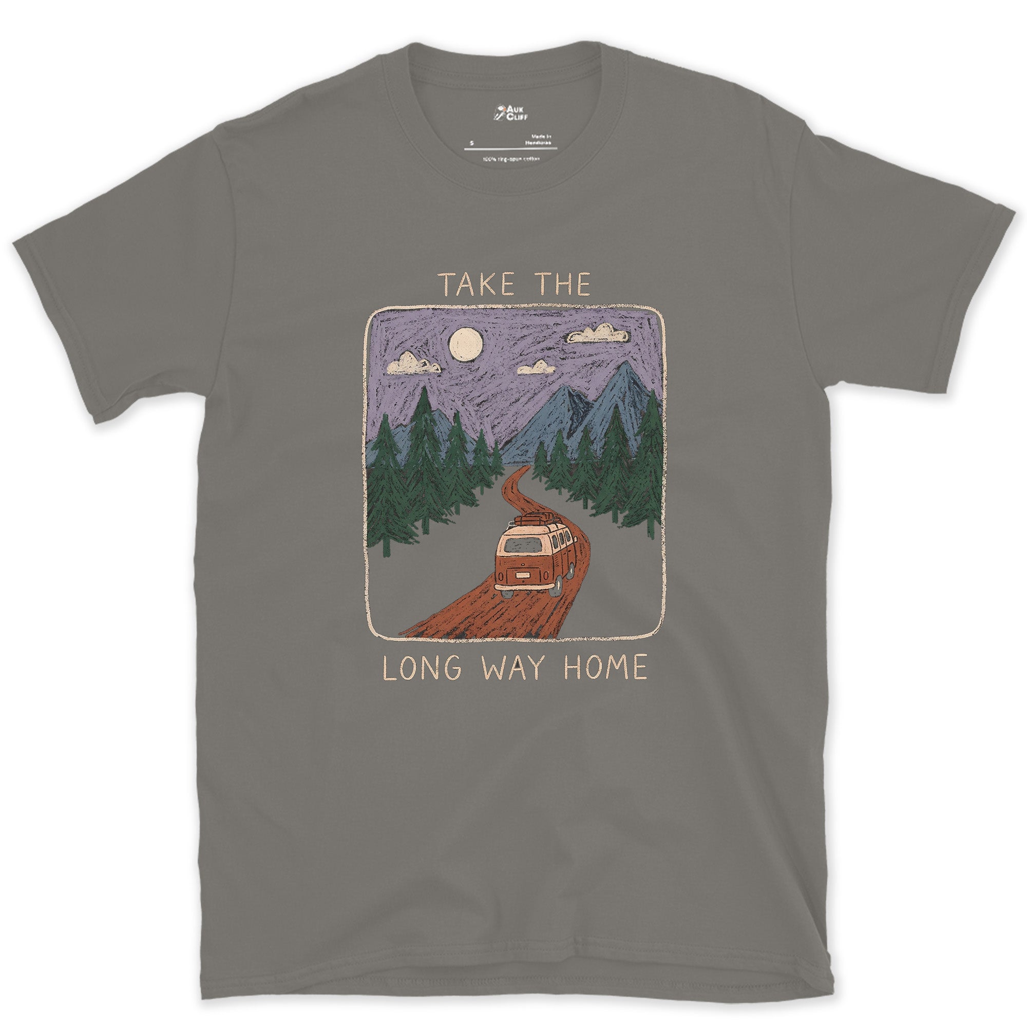 Van Headlights Are the Only Bright Thing Out Here design on a Charcoal Gildan Softstyle t-shirt