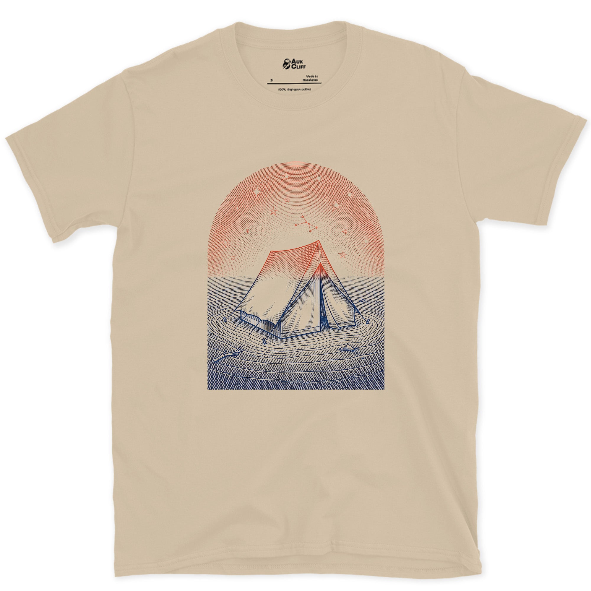 The Only Warm Light for Miles design on a Sand Gildan Softstyle t-shirt