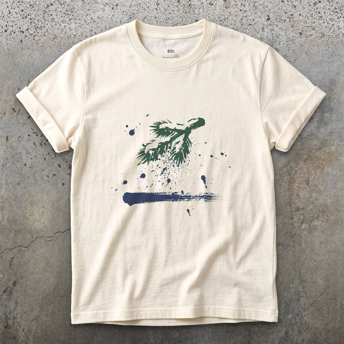 The Branch Drops Its Snow design on a Natural Gildan Softstyle t-shirt