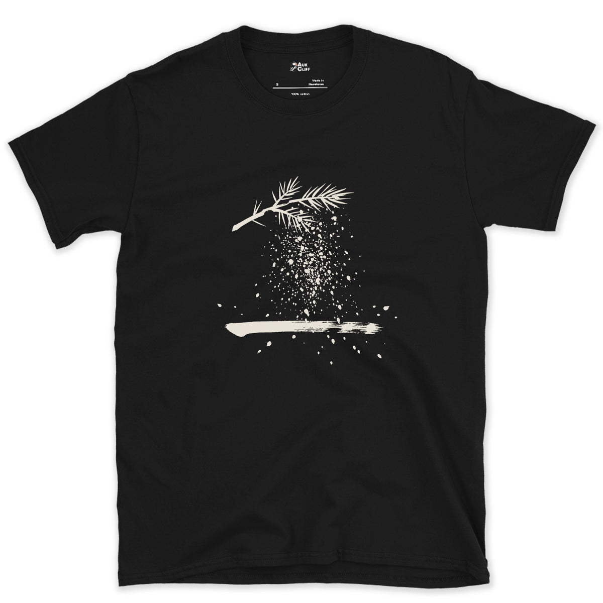 The Branch Drops Its Snow design on a Black Gildan Softstyle t-shirt