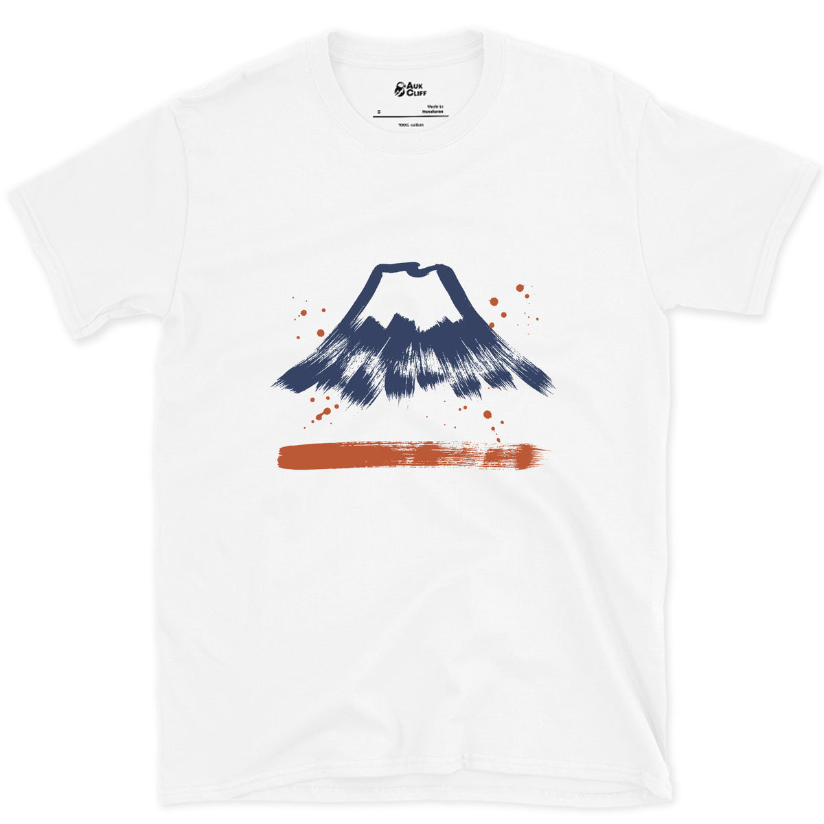 The Cone and the Snow Line, Fuji design on a White Gildan Softstyle t-shirt