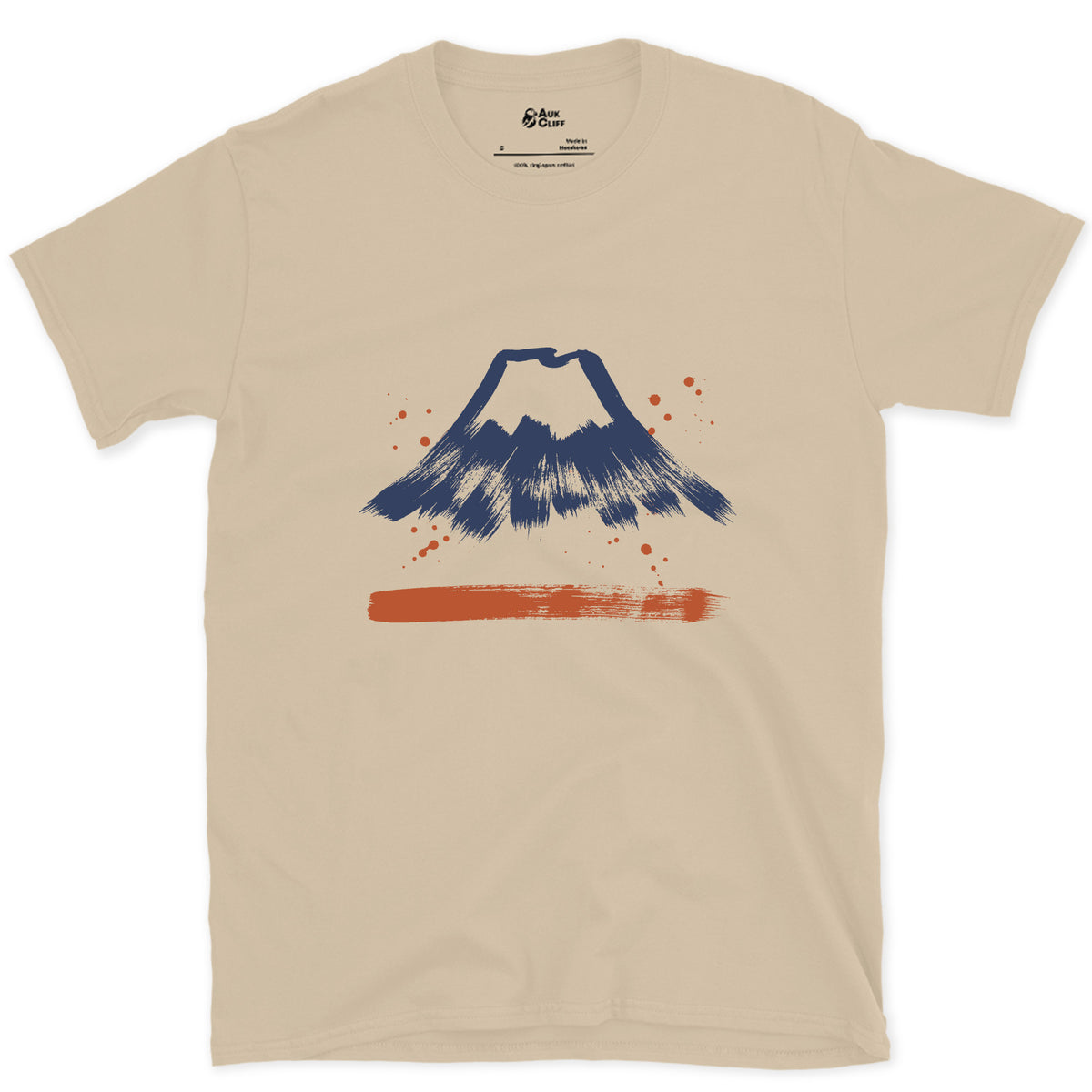 The Cone and the Snow Line, Fuji design on a Sand Gildan Softstyle t-shirt