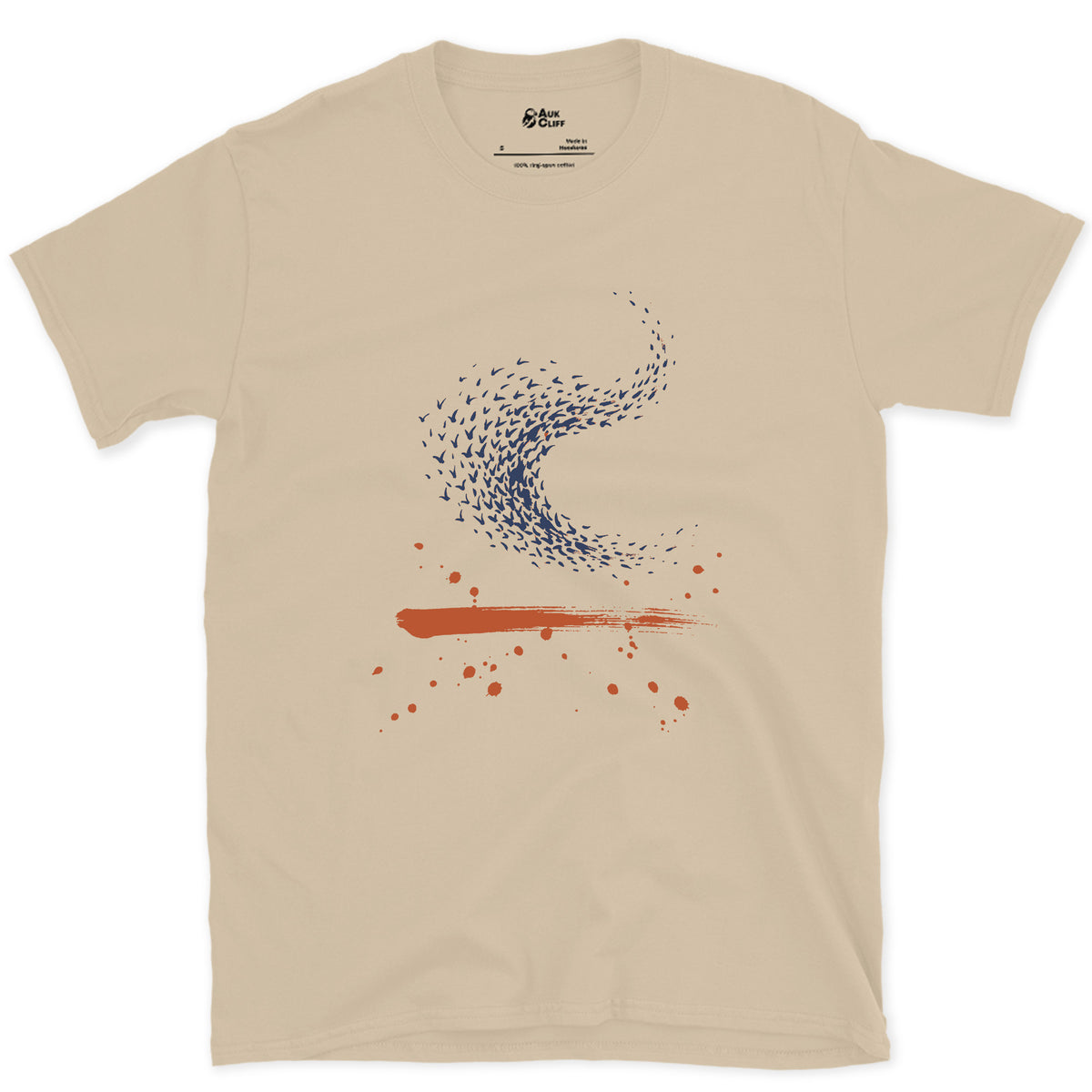 The Flock Turns Together design on a Sand Gildan Softstyle t-shirt