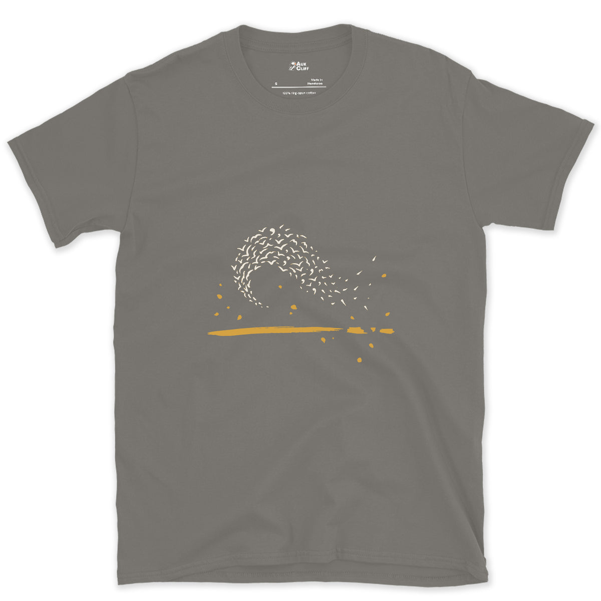 The Flock Turns Together design on a Charcoal Gildan Softstyle t-shirt