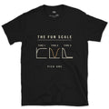 The Trail Fun Scale, Type 1 2 3, Pick One design on a Black Gildan Softstyle t-shirt