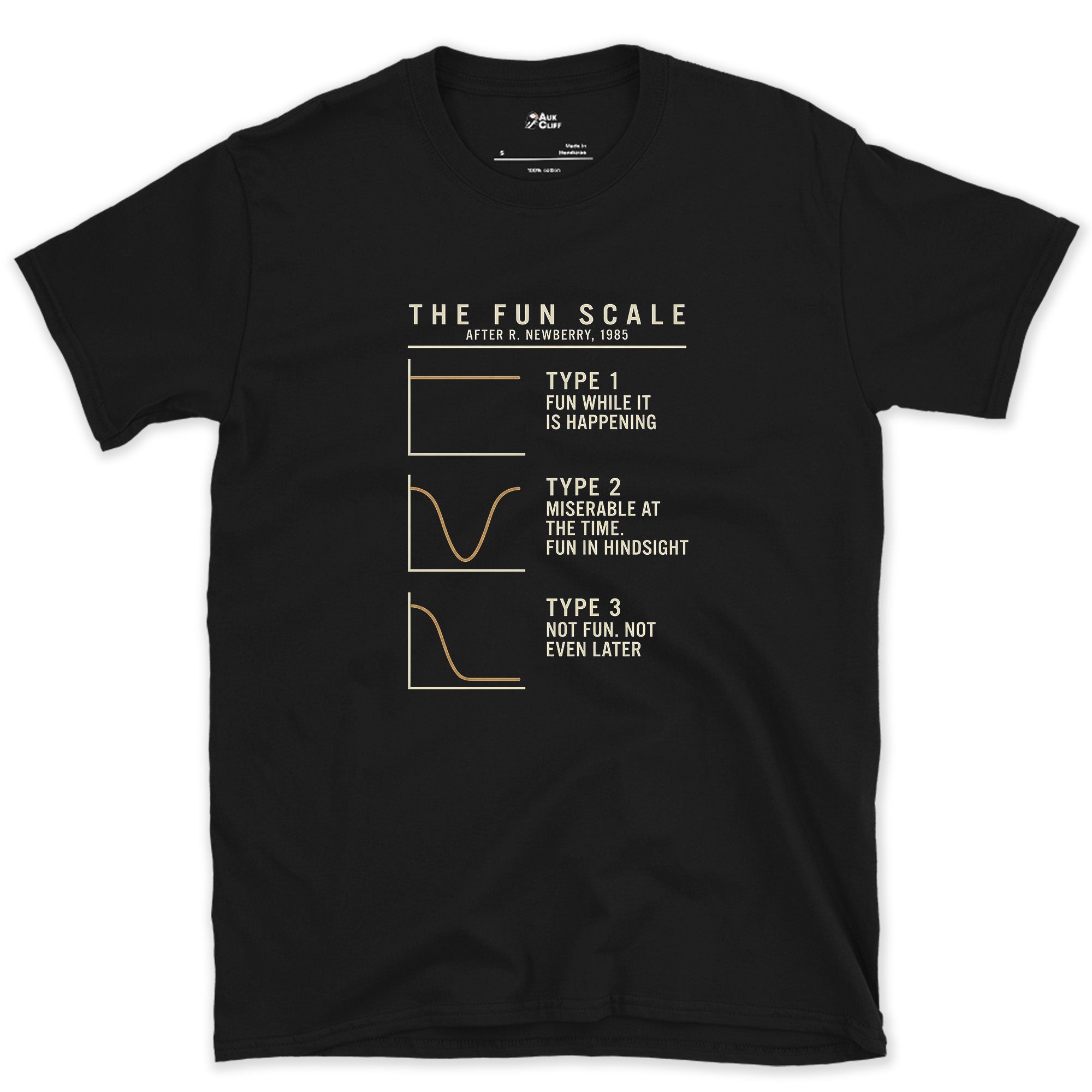 The Fun Scale From Type 1 to Type 3 design on a Black Gildan Softstyle t-shirt