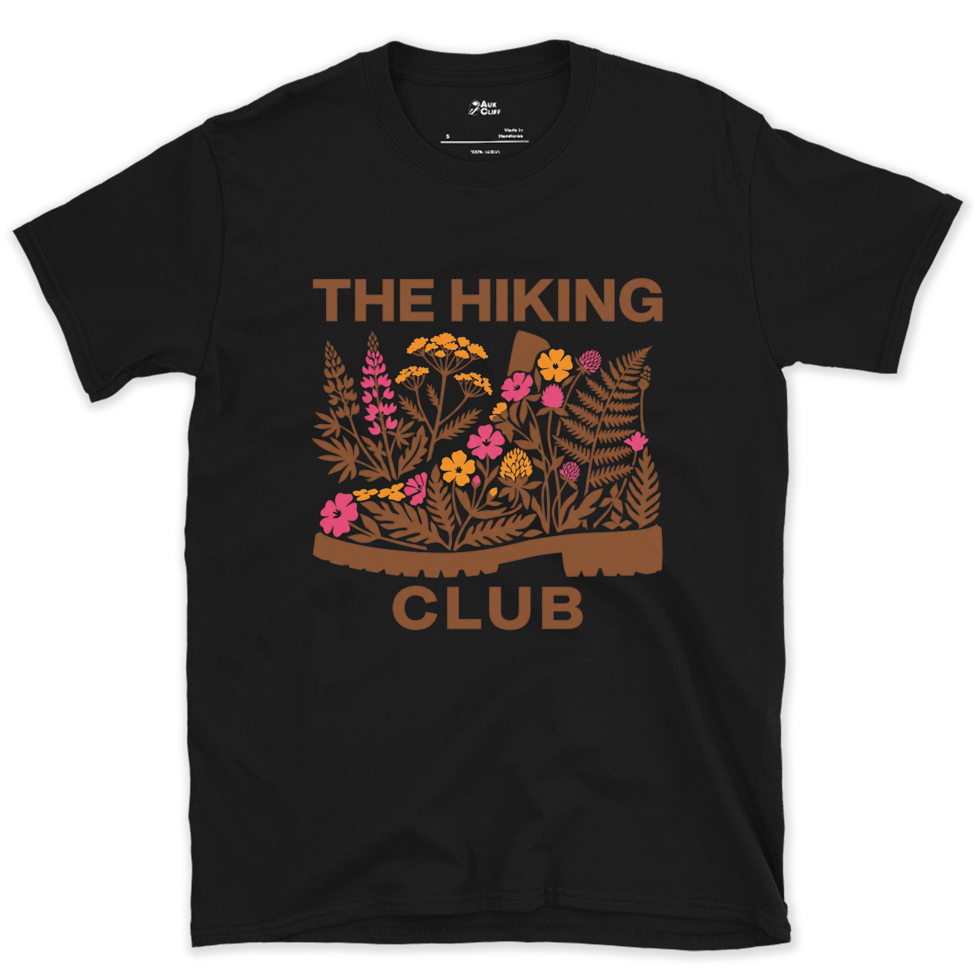 Wildflowers Taking Over the Boot design on a Black Gildan Softstyle t-shirt