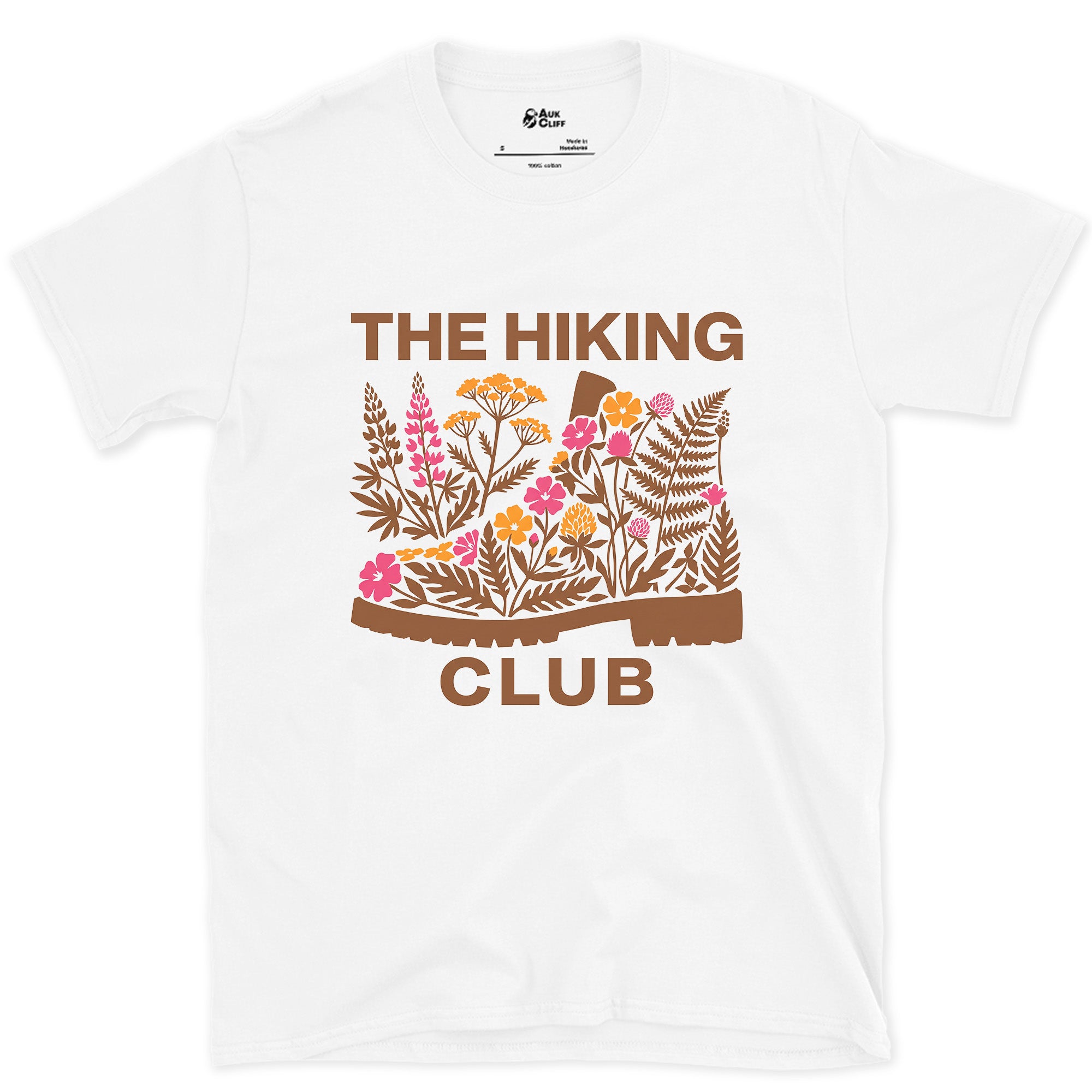 Wildflowers Taking Over the Boot design on a White Gildan Softstyle t-shirt