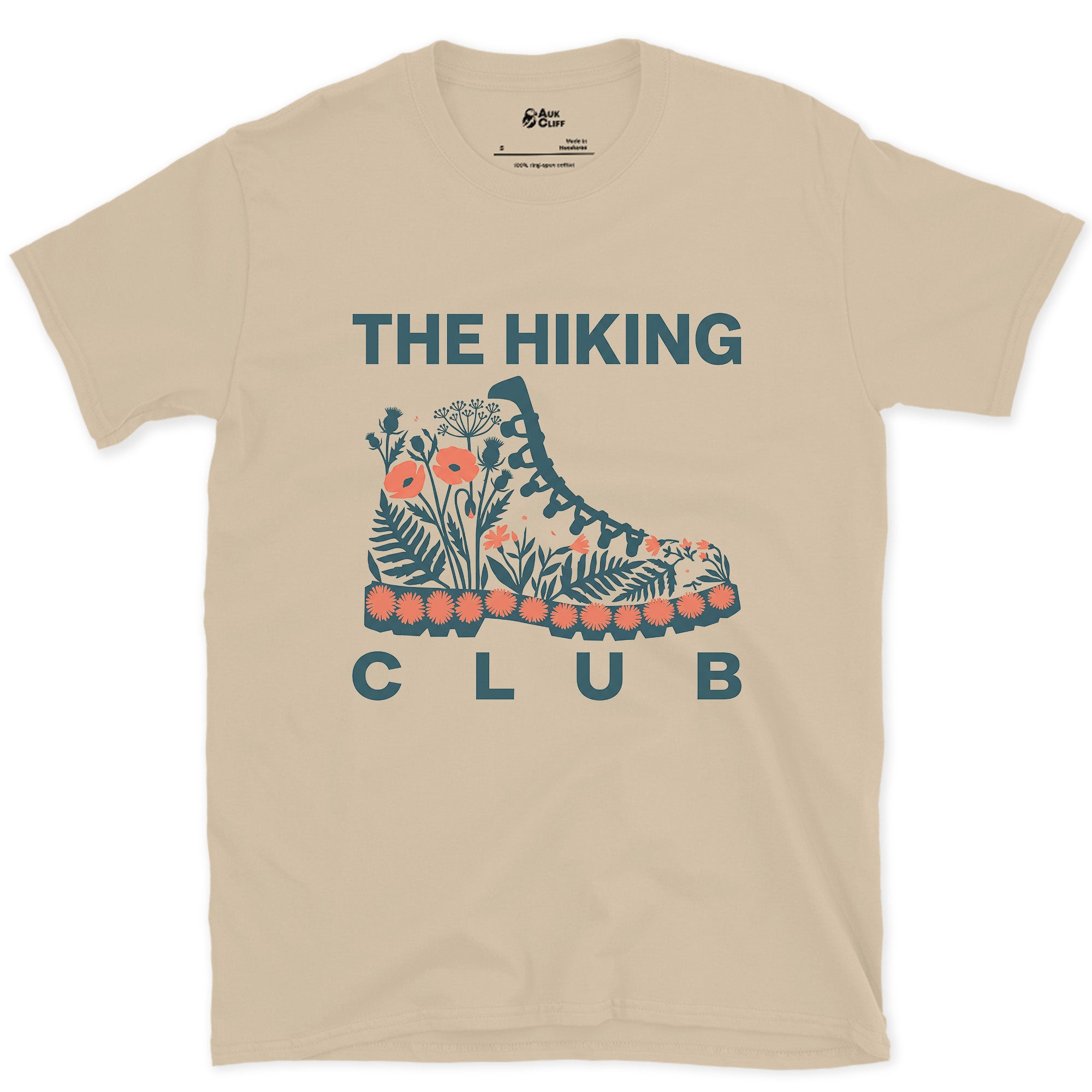 The Boot Doubling as a Flower Bed design on a Sand Gildan Softstyle t-shirt