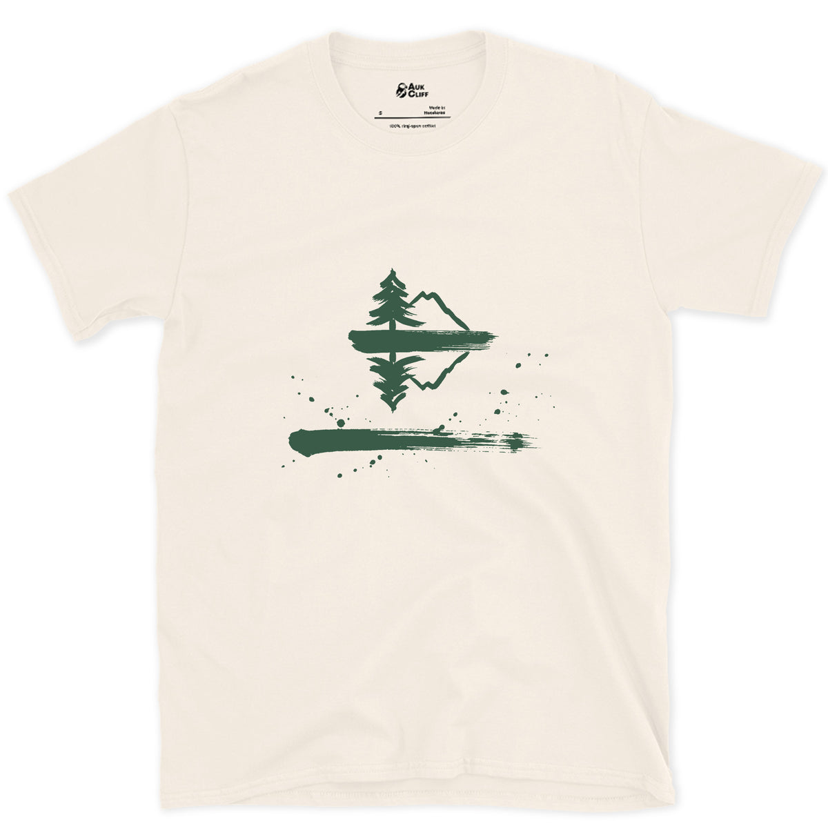 The Lake Holds It Twice design on a Natural Gildan Softstyle t-shirt