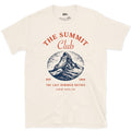 The Last Hundred Metres to the Summit, Nobody Warns You design on a Natural Gildan Softstyle t-shirt