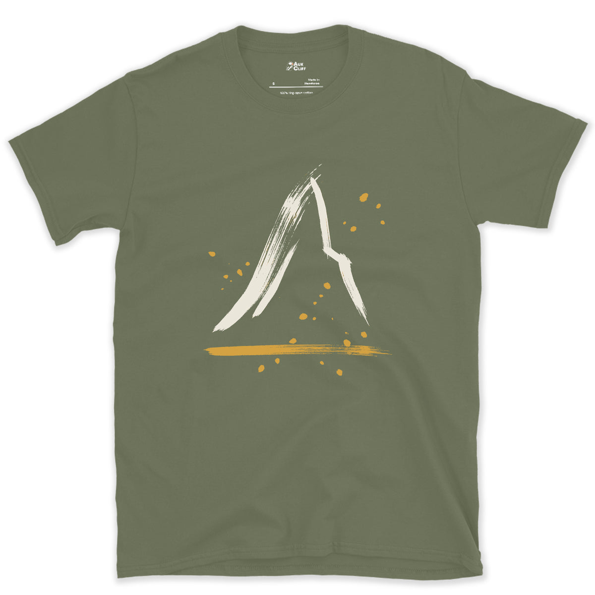 The Lean at the Top, Matterhorn design on a Military Green Gildan Softstyle t-shirt