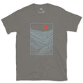 Down Into the Valley Before Dark design on a Charcoal Gildan Softstyle t-shirt