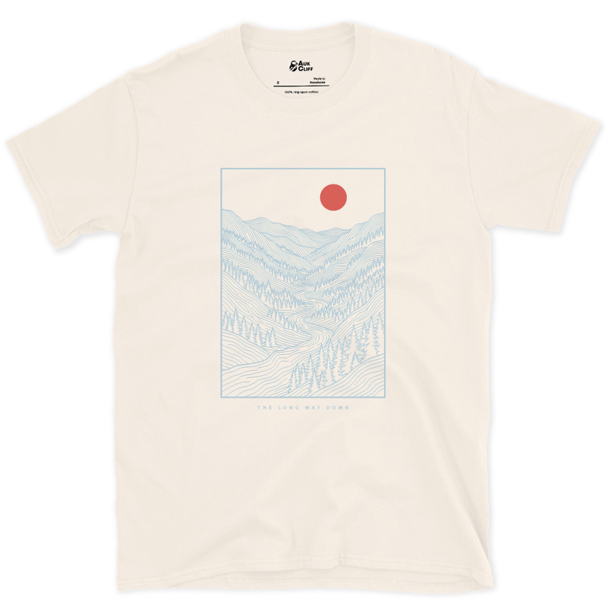 Down Into the Valley Before Dark design on a Natural Gildan Softstyle t-shirt