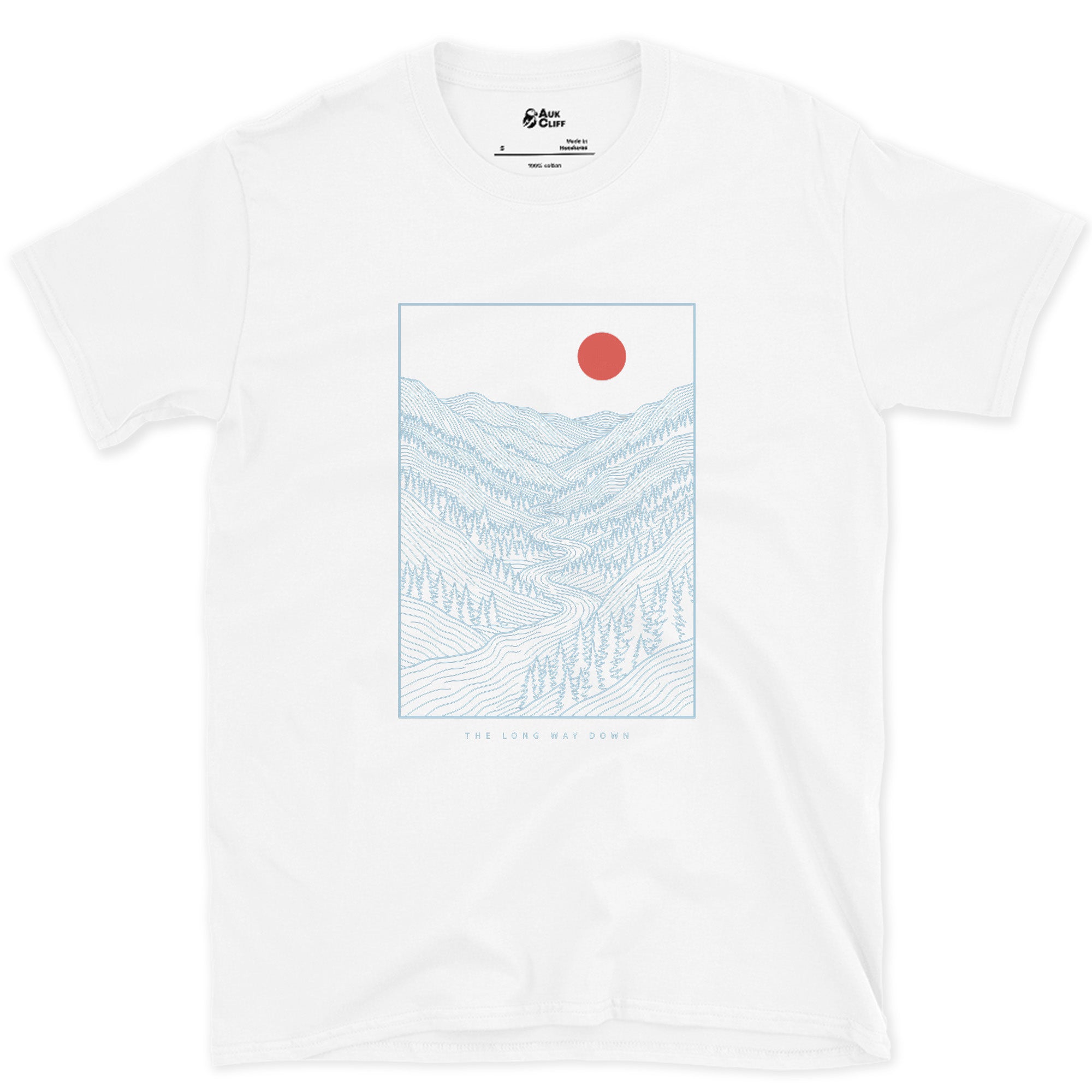 Down Into the Valley Before Dark design on a White Gildan Softstyle t-shirt