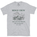 Ridge Crew Never Takes the Direct Line design on a Sport Grey Gildan Softstyle t-shirt