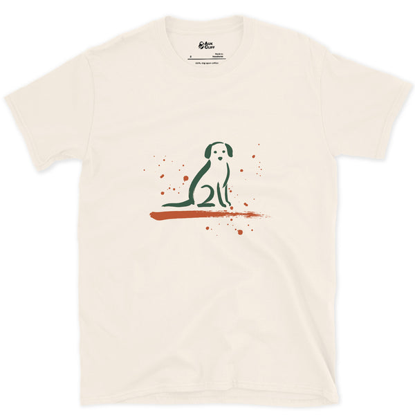 The Patient Sit design on a Natural Gildan Softstyle t-shirt