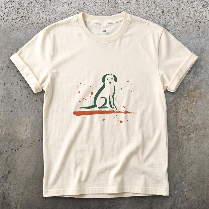 The Patient Sit design on a Natural Gildan Softstyle t-shirt