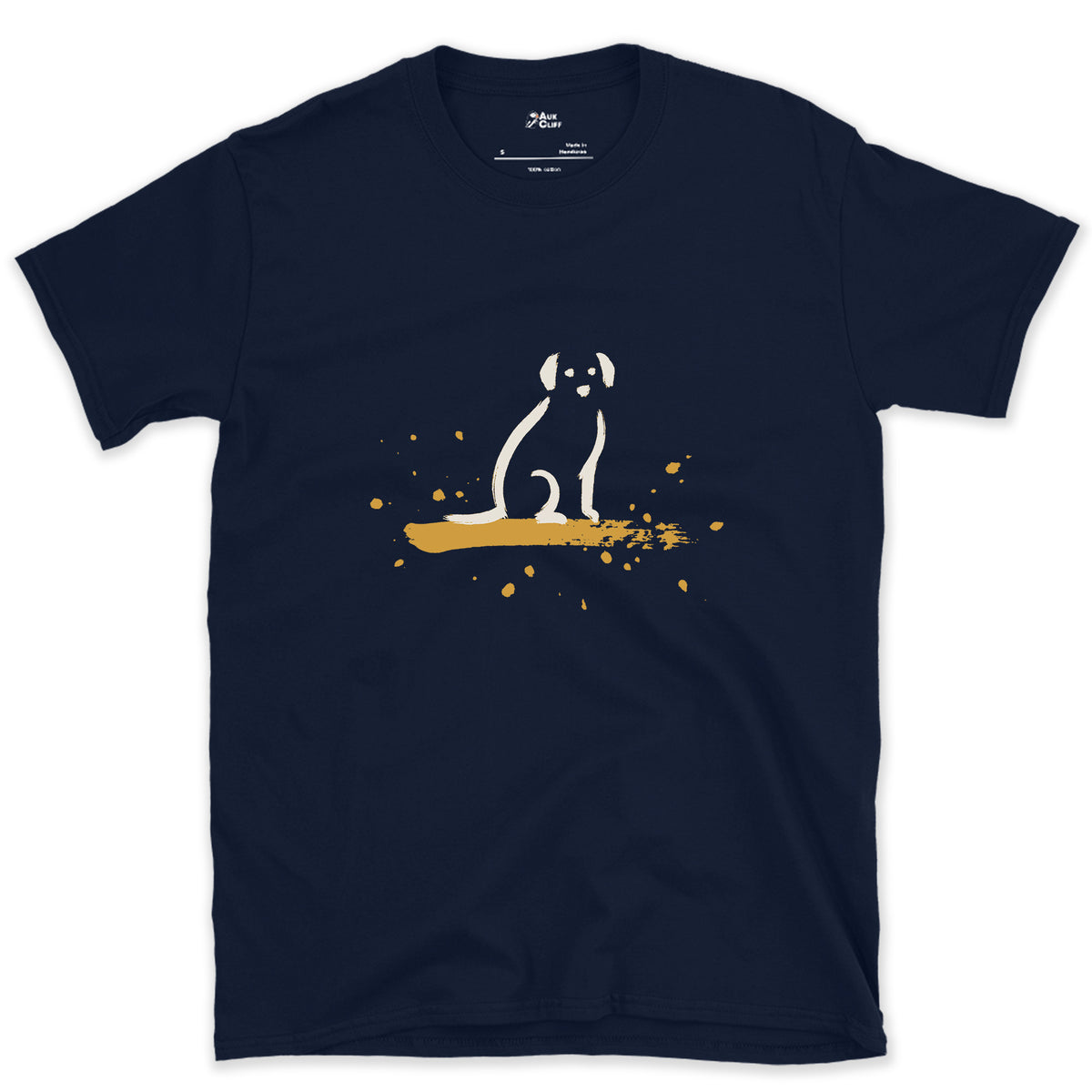 The Patient Sit design on a Navy Gildan Softstyle t-shirt