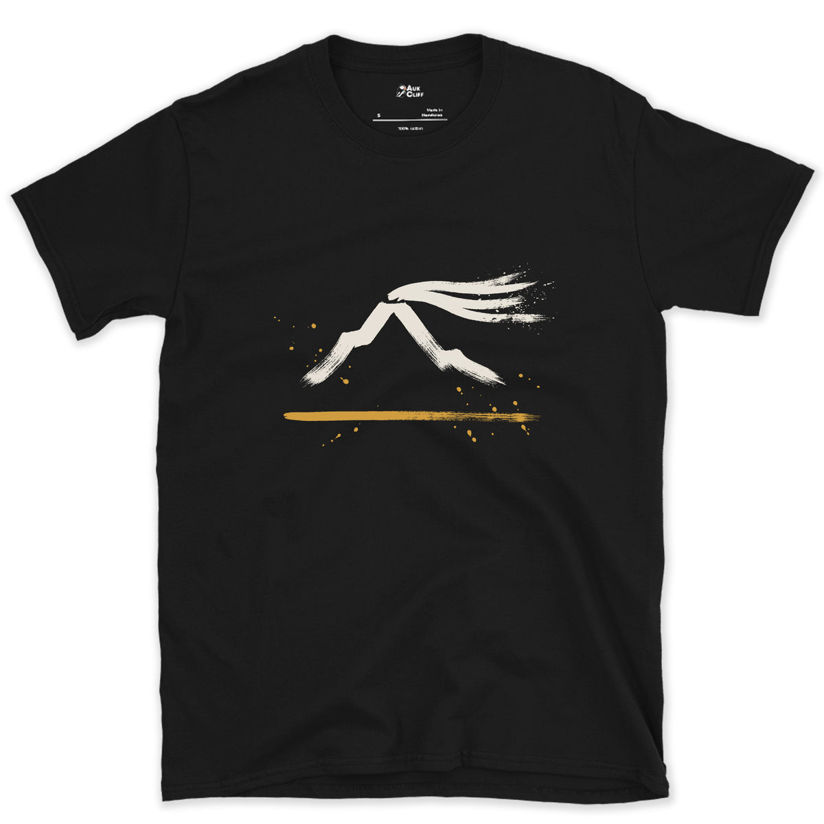 The Plume Off the Top, Everest design on a Black Gildan Softstyle t-shirt