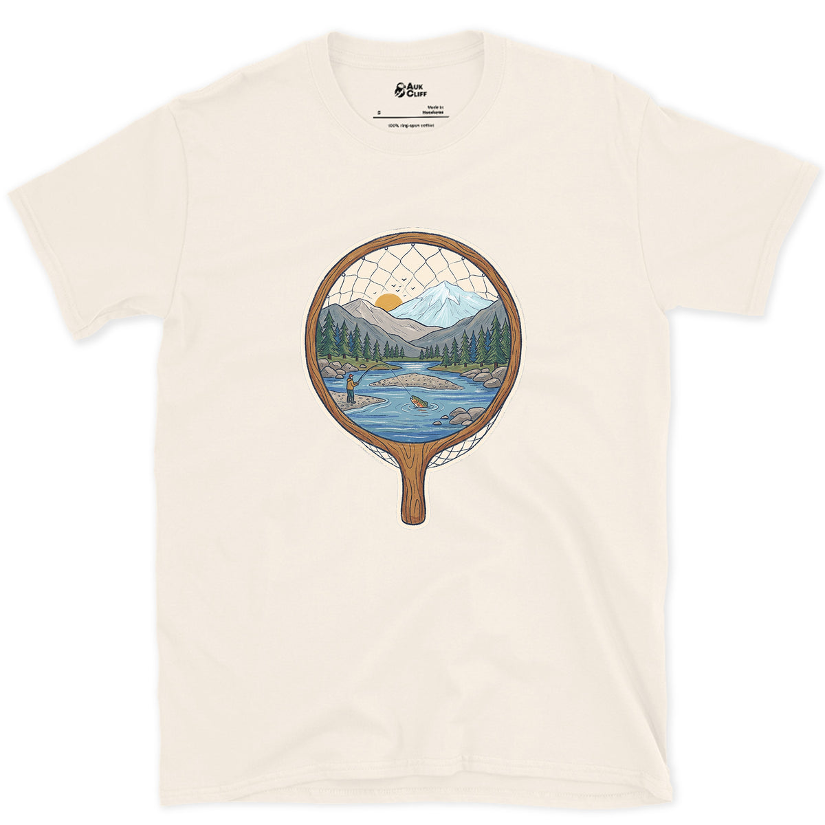 The Pool Inside the Landing Net design on a Natural Gildan Softstyle t-shirt