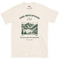 The Mountain Rock Does Not Negotiate, Bring a Jacket design on a Natural Gildan Softstyle t-shirt