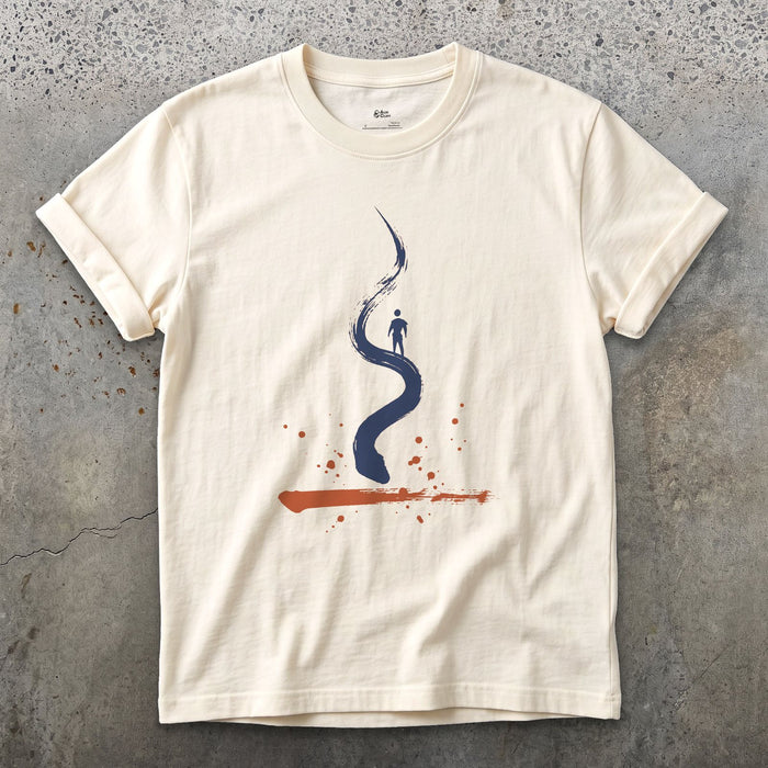 The Switchback, One Stroke design on a Natural Gildan Softstyle t-shirt