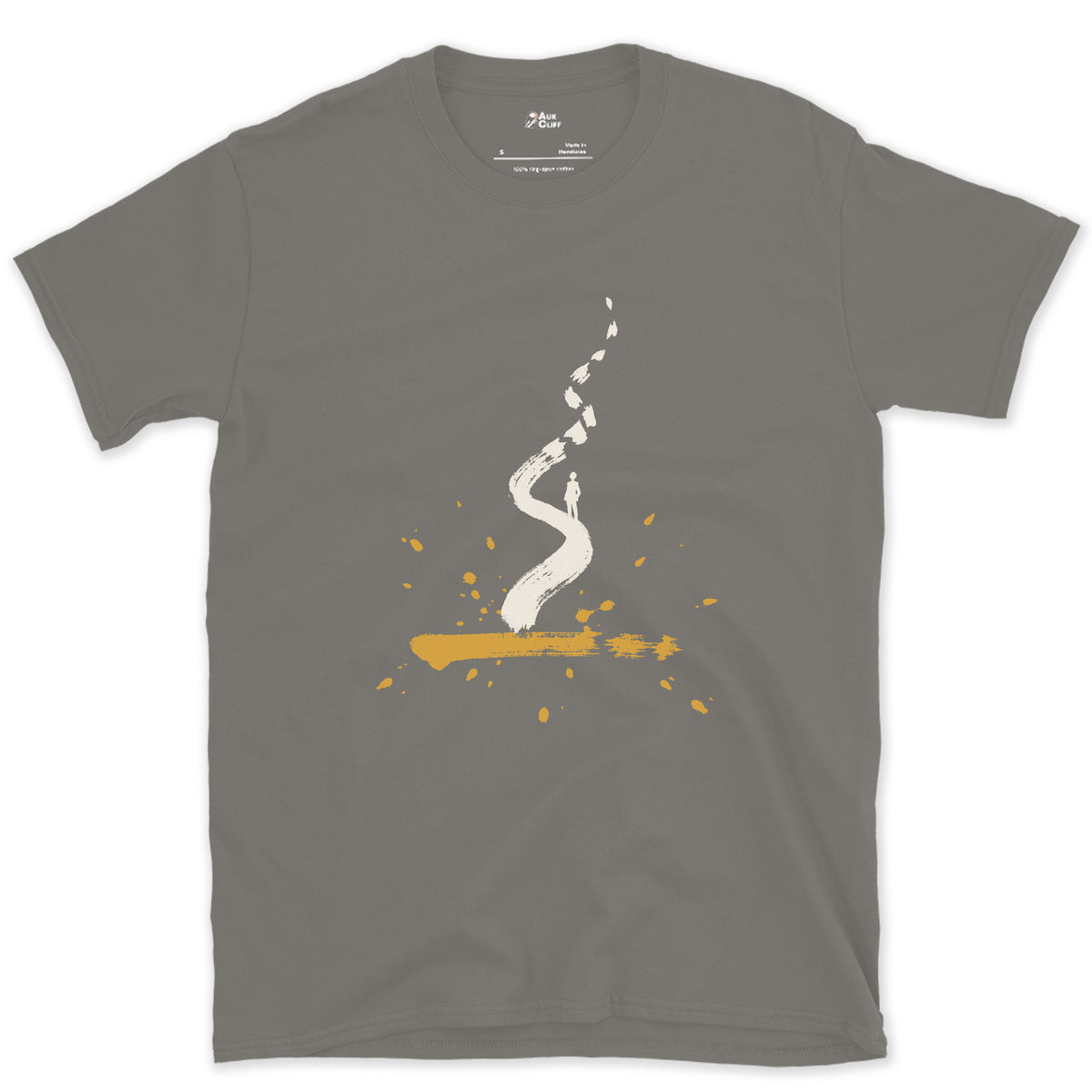 The Switchback, One Stroke design on a Charcoal Gildan Softstyle t-shirt