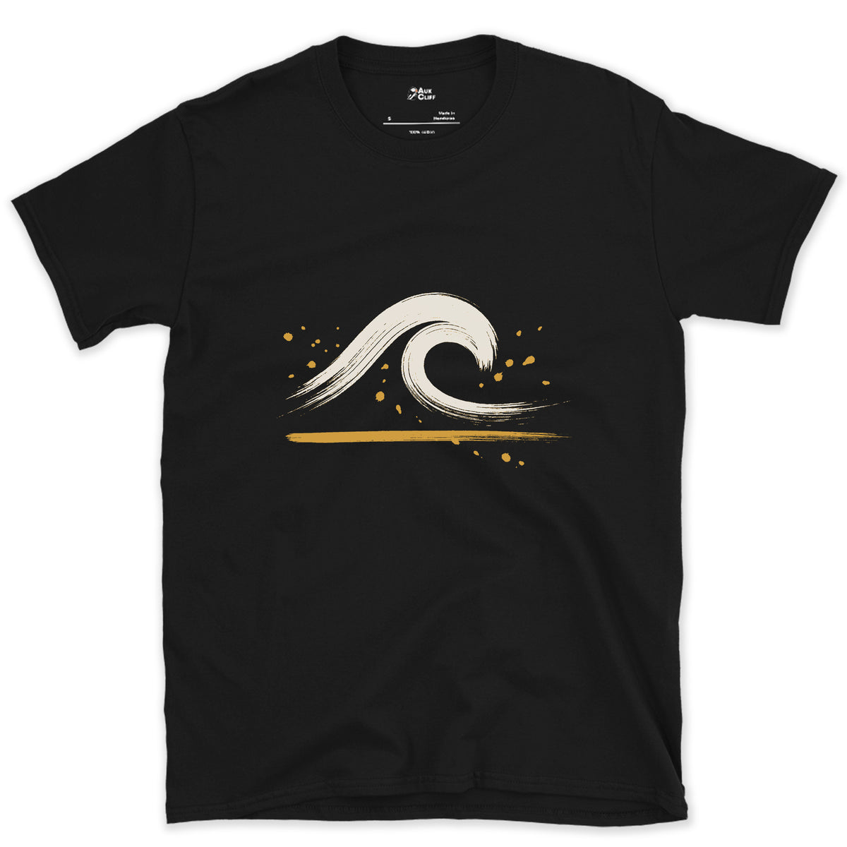 The Wave With a Room Inside design on a Black Gildan Softstyle t-shirt