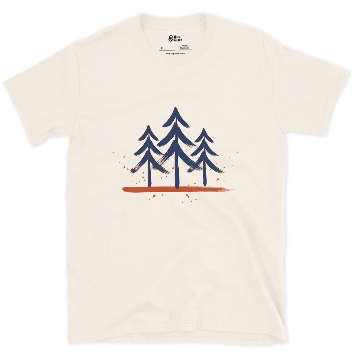 Three Pines, Three Heights design on a Natural Gildan Softstyle t-shirt