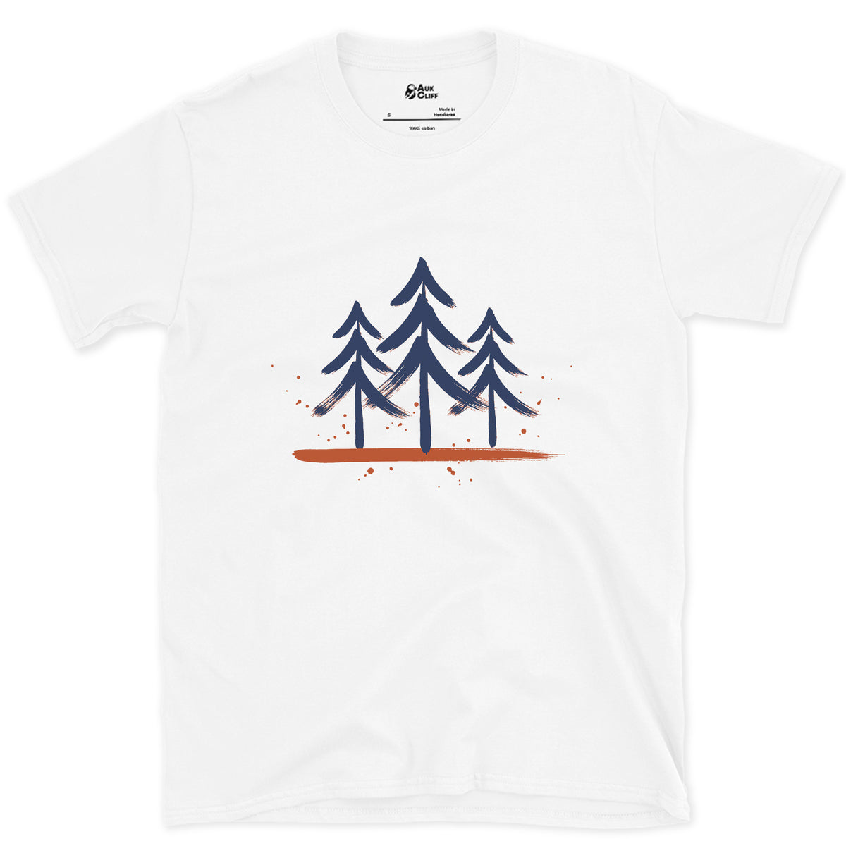 Three Pines, Three Heights design on a White Gildan Softstyle t-shirt